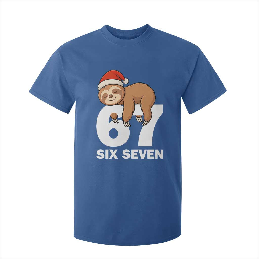 67 Six Seven T Shirt For Kid Funny Sloth Christmas TS14 Royal Blue Print Your Wear