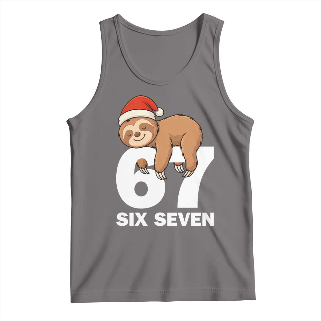 67 Six Seven Tank Top Funny Sloth Christmas TS14 Deep Heather Print Your Wear