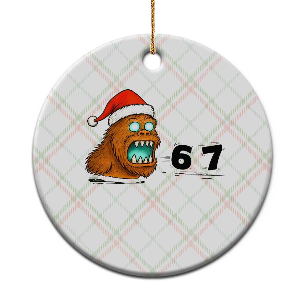 67 Six Seven Ceramic Ornament Funny Bigfoot Xmas TS14 1pc Christmas Plaid Print Your Wear