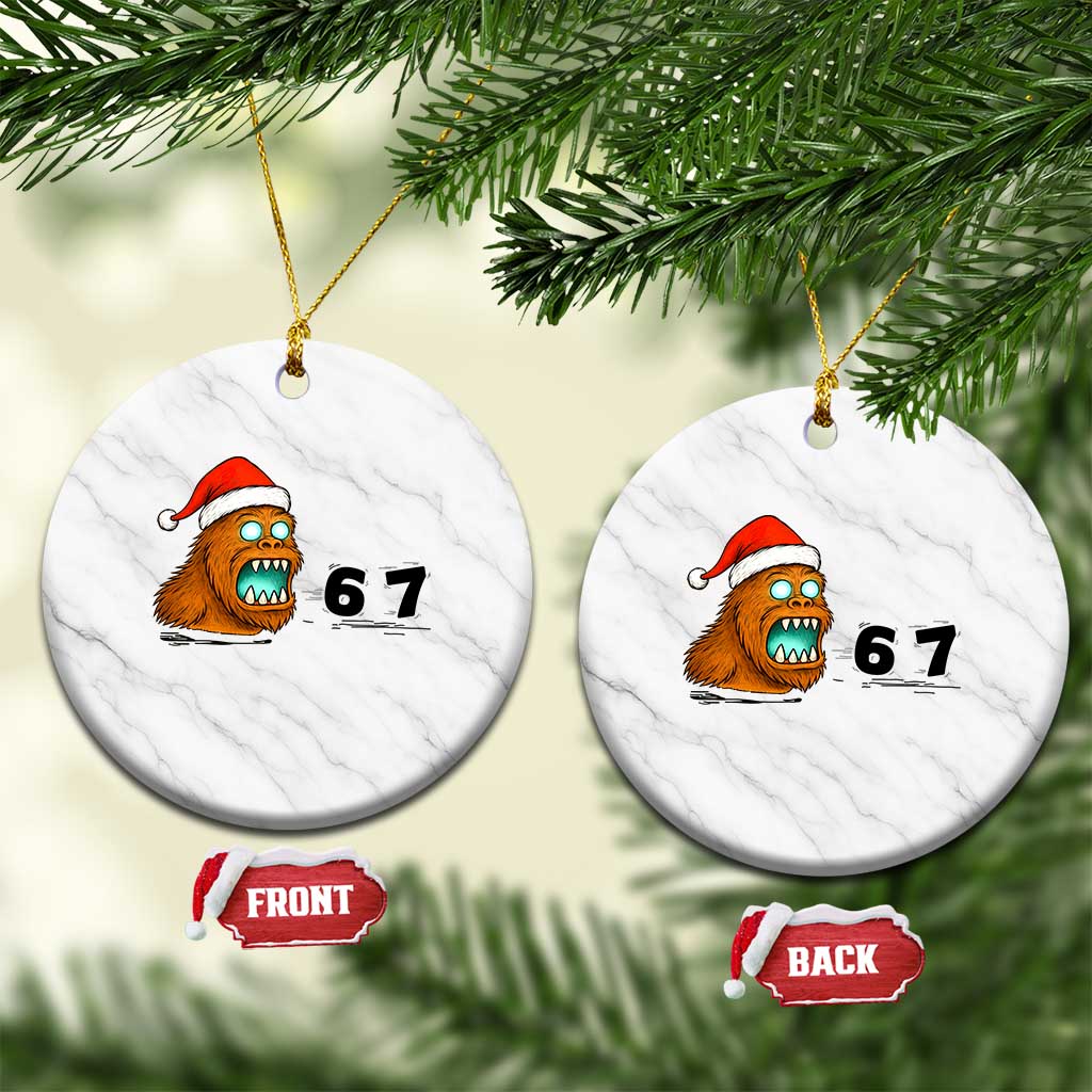 67 Six Seven Ceramic Ornament Funny Bigfoot Xmas TS14 1pc White Marble Print Your Wear