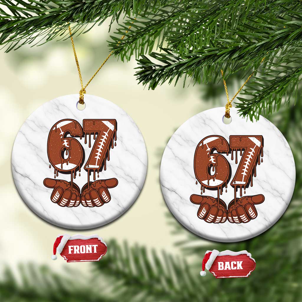 67 Six Seven Ceramic Ornament Funny Football Meme TS14 1pc White Marble Print Your Wear