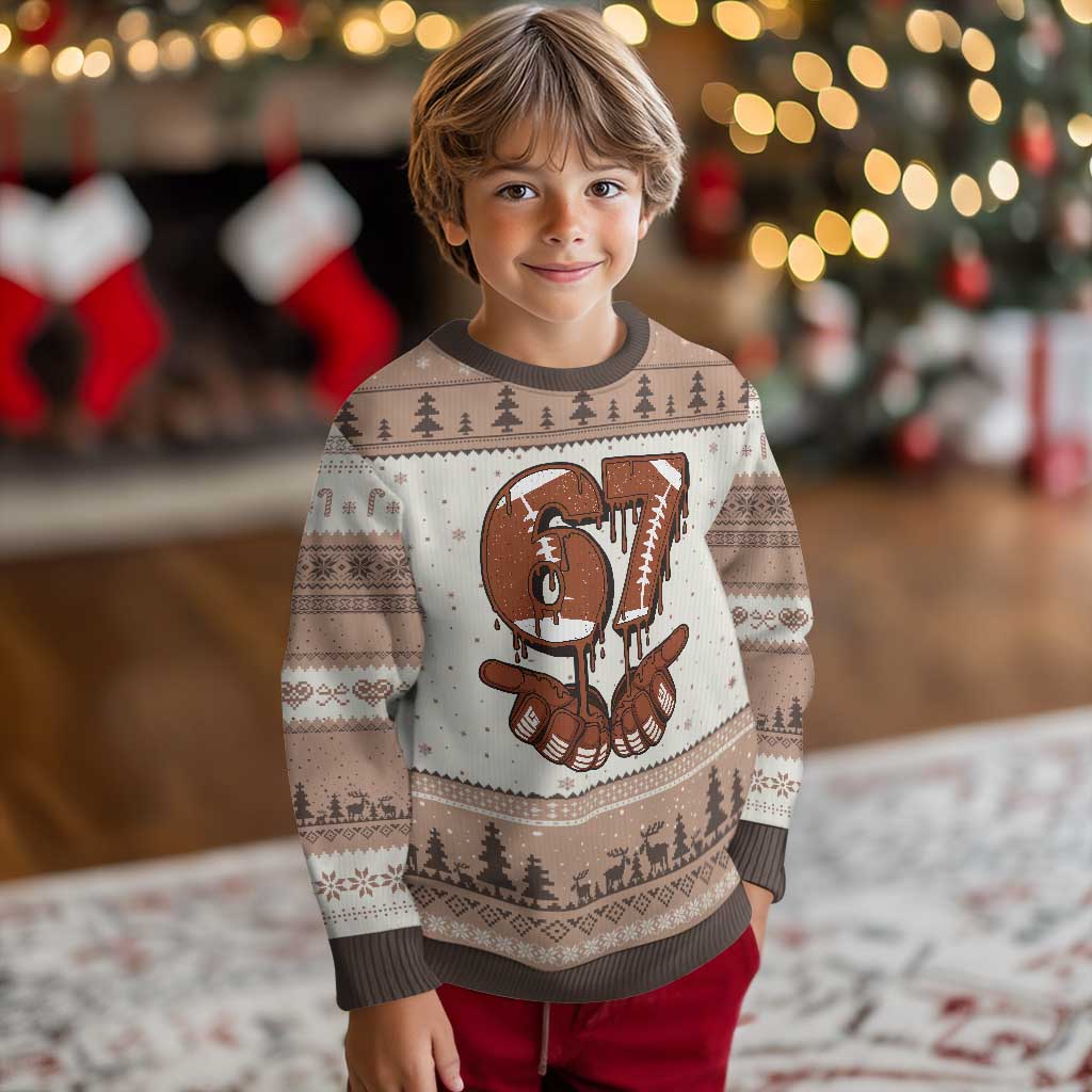 67 Six Seven Ugly Christmas Sweater Funny Football Meme TS14 Mocha Mousse Print Your Wear