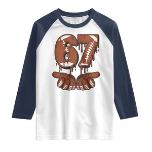 67 Six Seven Raglan Shirt Funny Football Meme TS14 White Navy Print Your Wear