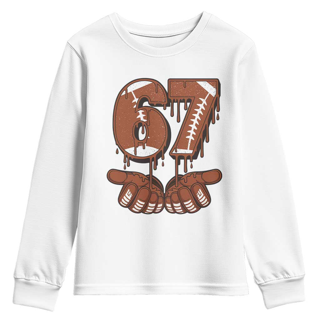 67 Six Seven Youth Sweatshirt Funny Football Meme TS14 White Print Your Wear