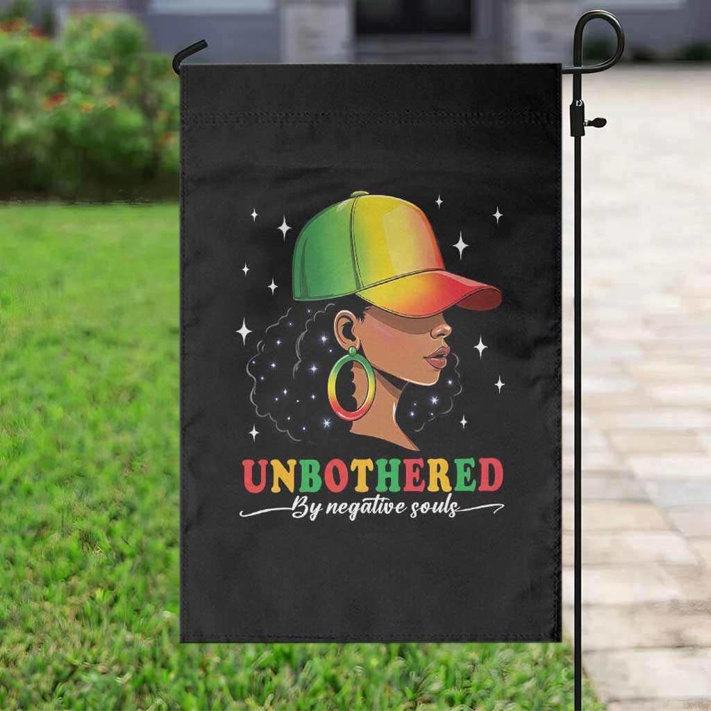 Afro African American Garden Flag Unbothered By Negative Souls Black Sassy Queen TS14 Print Your Wear