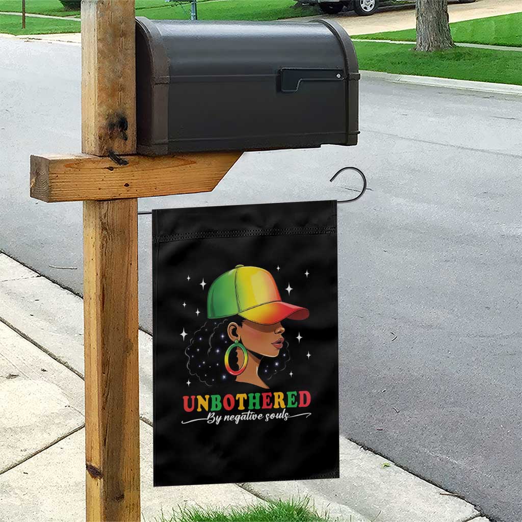 Afro African American Garden Flag Unbothered By Negative Souls Black Sassy Queen TS14 Print Your Wear