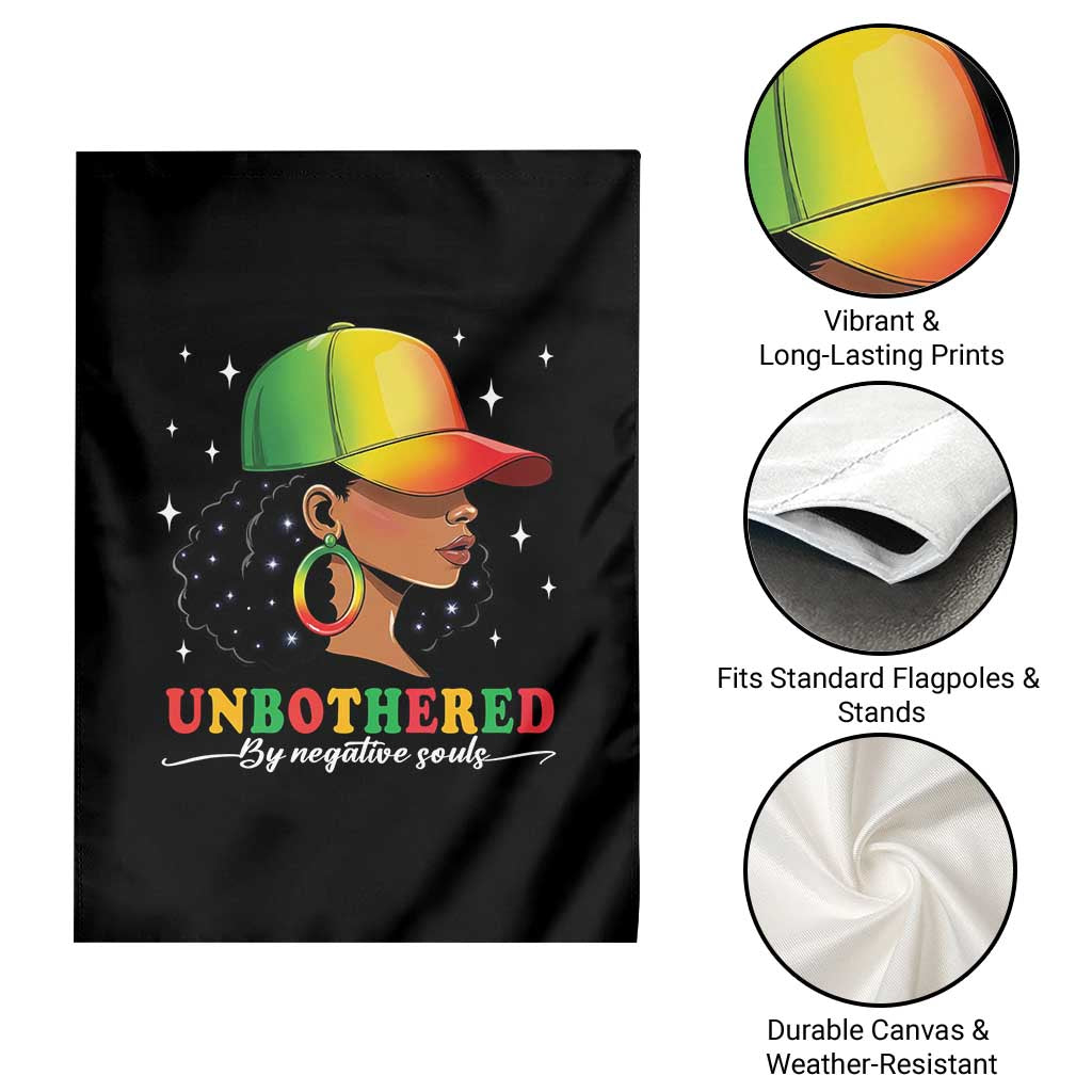 Afro African American Garden Flag Unbothered By Negative Souls Black Sassy Queen TS14 Print Your Wear