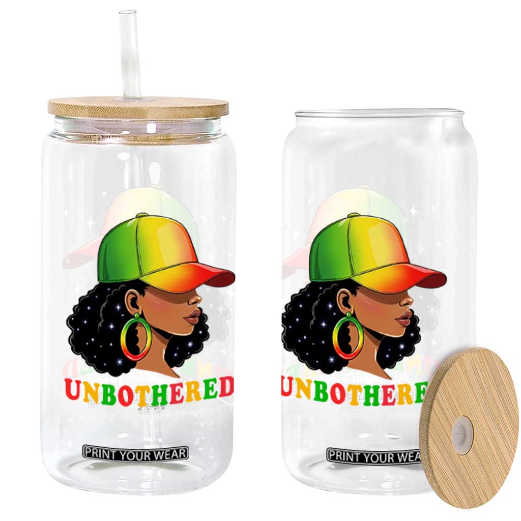 Afro African American Glass Can Unbothered By Negative Souls Black Sassy Queen TS14 Print Your Wear