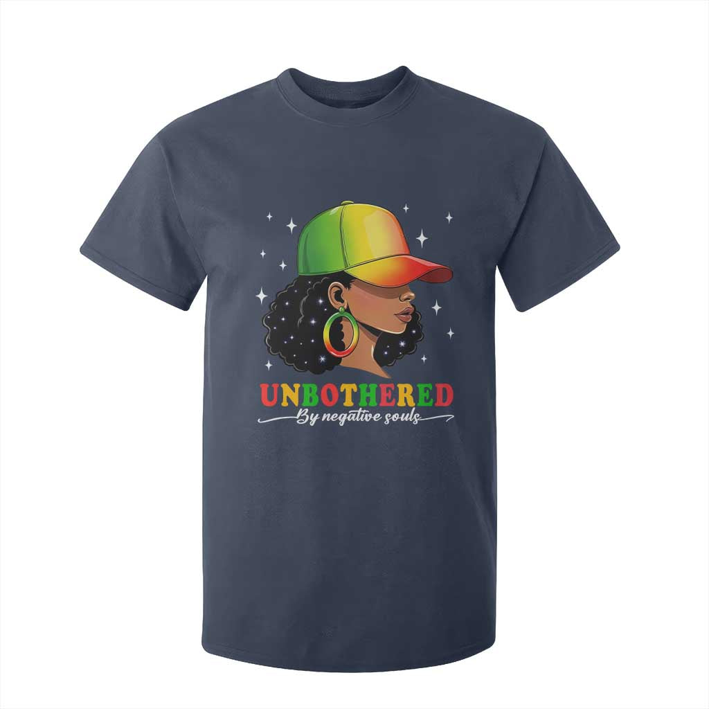 Afro African American T Shirt For Kid Unbothered By Negative Souls Black Sassy Queen TS14 Navy Print Your Wear