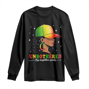 Afro African American Long Sleeve Shirt Unbothered By Negative Souls Black Sassy Queen TS14 Black Print Your Wear