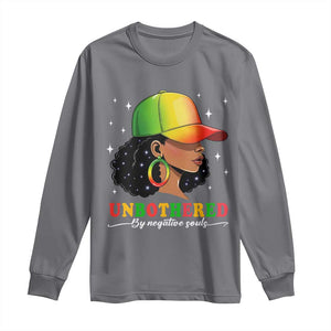 Afro African American Long Sleeve Shirt Unbothered By Negative Souls Black Sassy Queen TS14 Charcoal Print Your Wear
