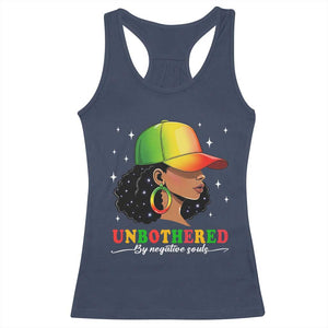 Afro African American Racerback Tank Top Unbothered By Negative Souls Black Sassy Queen TS14 Navy Print Your Wear