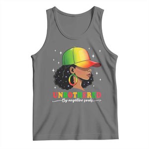 Afro African American Tank Top Unbothered By Negative Souls Black Sassy Queen TS14 Black Heather Print Your Wear