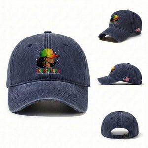 Afro African American Washed Cotton Baseball Cap Unbothered By Negative Souls Black Sassy Queen TS14 Washed Cap Universal Fit Navy Print Your Wear