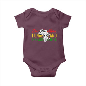Black History Baby Onesie Dear Ancestors I Understand The Assignment TS14 Maroon Print Your Wear