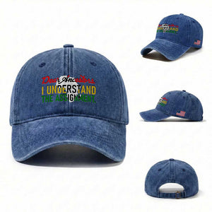 Black History Washed Cotton Baseball Cap Dear Ancestors I Understand The Assignment TS14 Washed Cap Universal Fit Royal Blue Print Your Wear