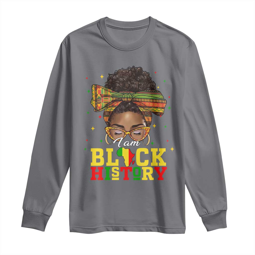 Black History Month Long Sleeve Shirt Messy Pun Afro African American TS14 Charcoal Print Your Wear