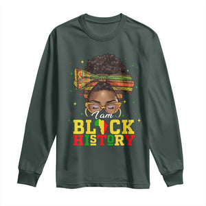 Black History Month Long Sleeve Shirt Messy Pun Afro African American TS14 Dark Forest Green Print Your Wear