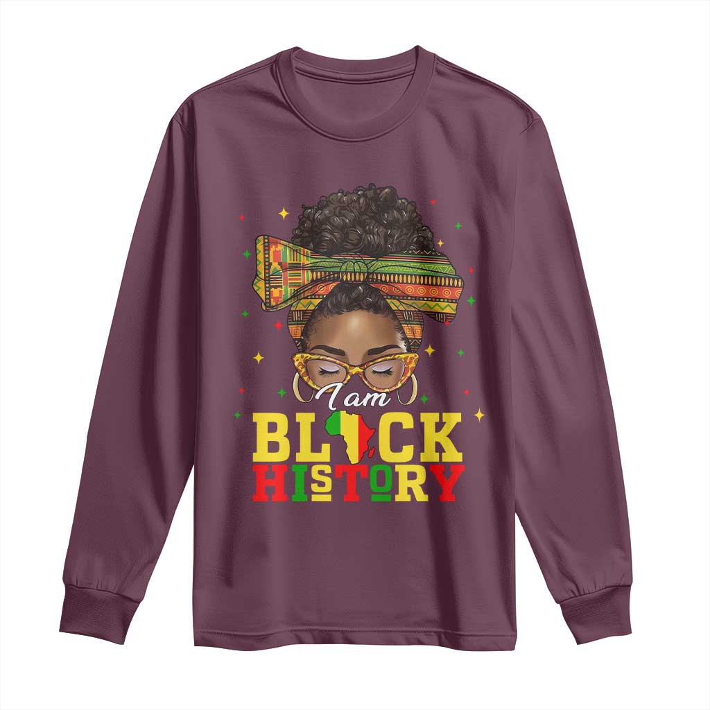 Black History Month Long Sleeve Shirt Messy Pun Afro African American TS14 Maroon Print Your Wear