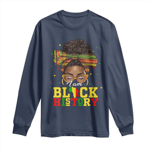Black History Month Long Sleeve Shirt Messy Pun Afro African American TS14 Navy Print Your Wear