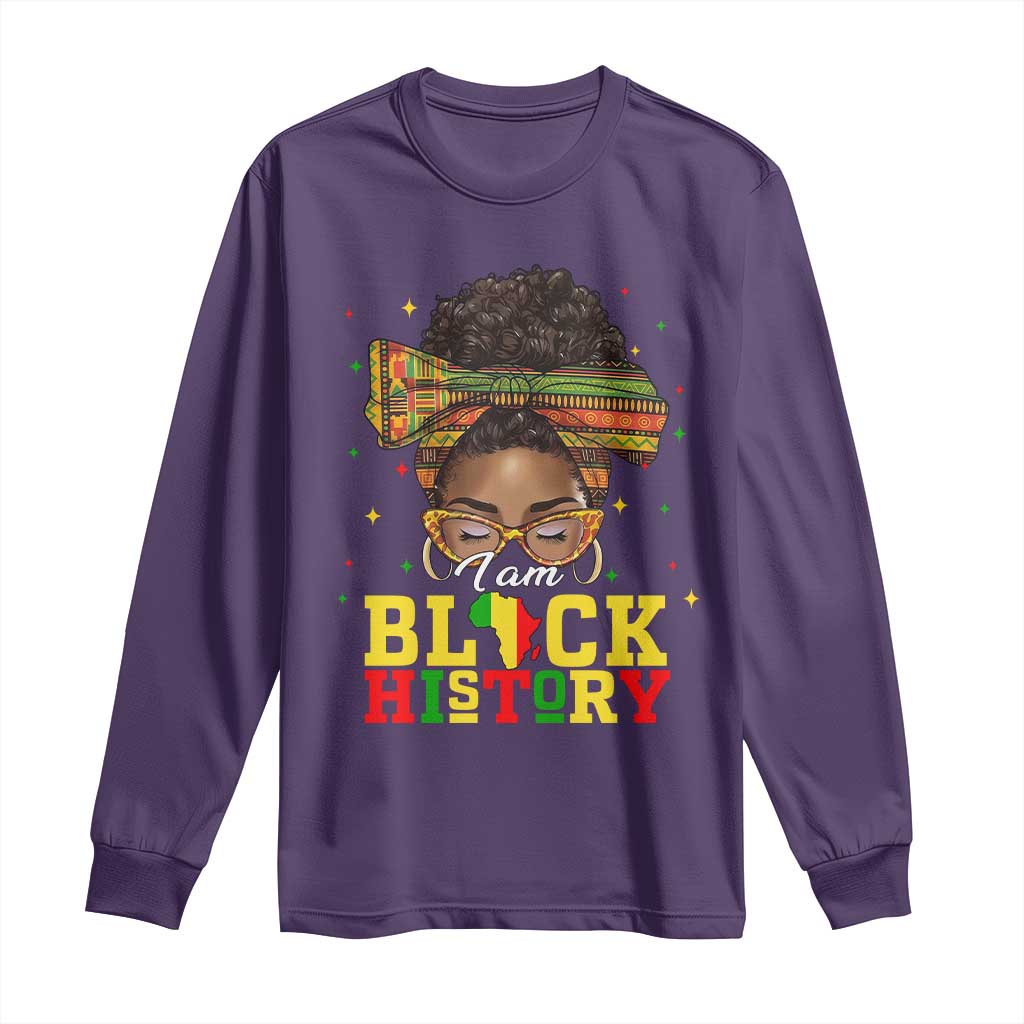 Black History Month Long Sleeve Shirt Messy Pun Afro African American TS14 Purple Print Your Wear