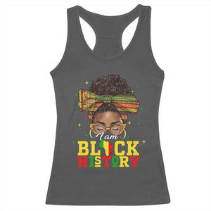 Black History Month Racerback Tank Top Messy Pun Afro African American TS14 Dark Heather Print Your Wear