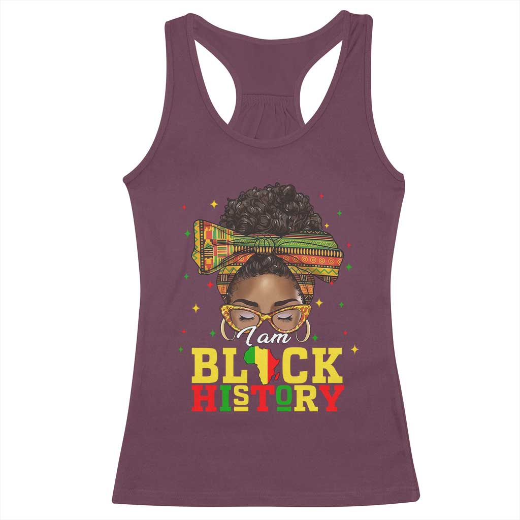 Black History Month Racerback Tank Top Messy Pun Afro African American TS14 Maroon Print Your Wear