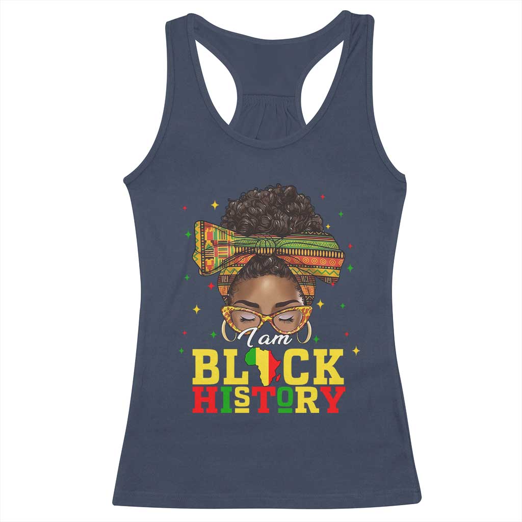Black History Month Racerback Tank Top Messy Pun Afro African American TS14 Navy Print Your Wear