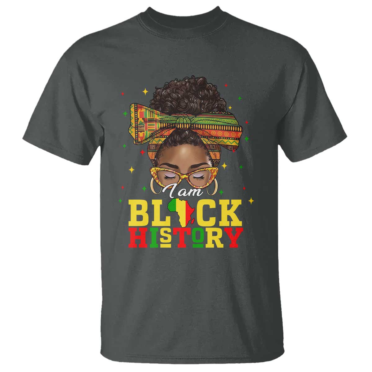 Black History Month T Shirt Messy Pun Afro African American TS14 Dark Heather Print Your Wear