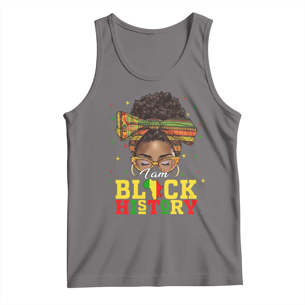 Black History Month Tank Top Messy Pun Afro African American TS14 Deep Heather Print Your Wear