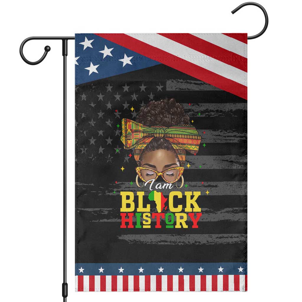 Black History Month Garden Flag Messy Pun Afro African American TS14 Distressed Black Blue Print Your Wear