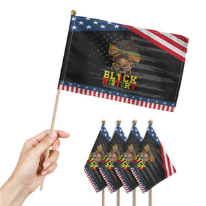 Black History Month Patriotic Handheld Flag Messy Pun Afro African American TS14 Print Your Wear