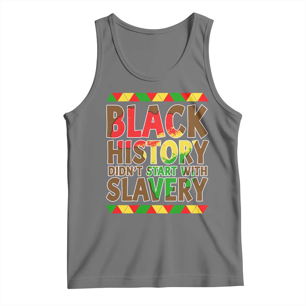 Black History Month Tank Top Black History Month Didn't Start With Slavery TS14 Black Heather Print Your Wear
