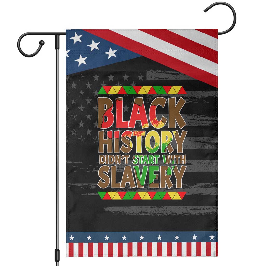 Black History Month Garden Flag Black History Month Didn't Start With Slavery TS14 Distressed Black Blue Print Your Wear