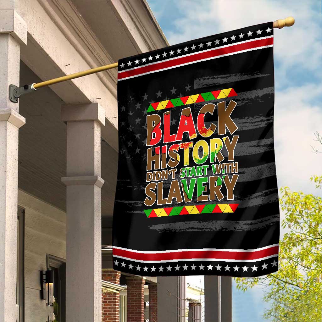 Black History Month Garden Flag Black History Month Didn't Start With Slavery TS14 Distressed Black Red Print Your Wear