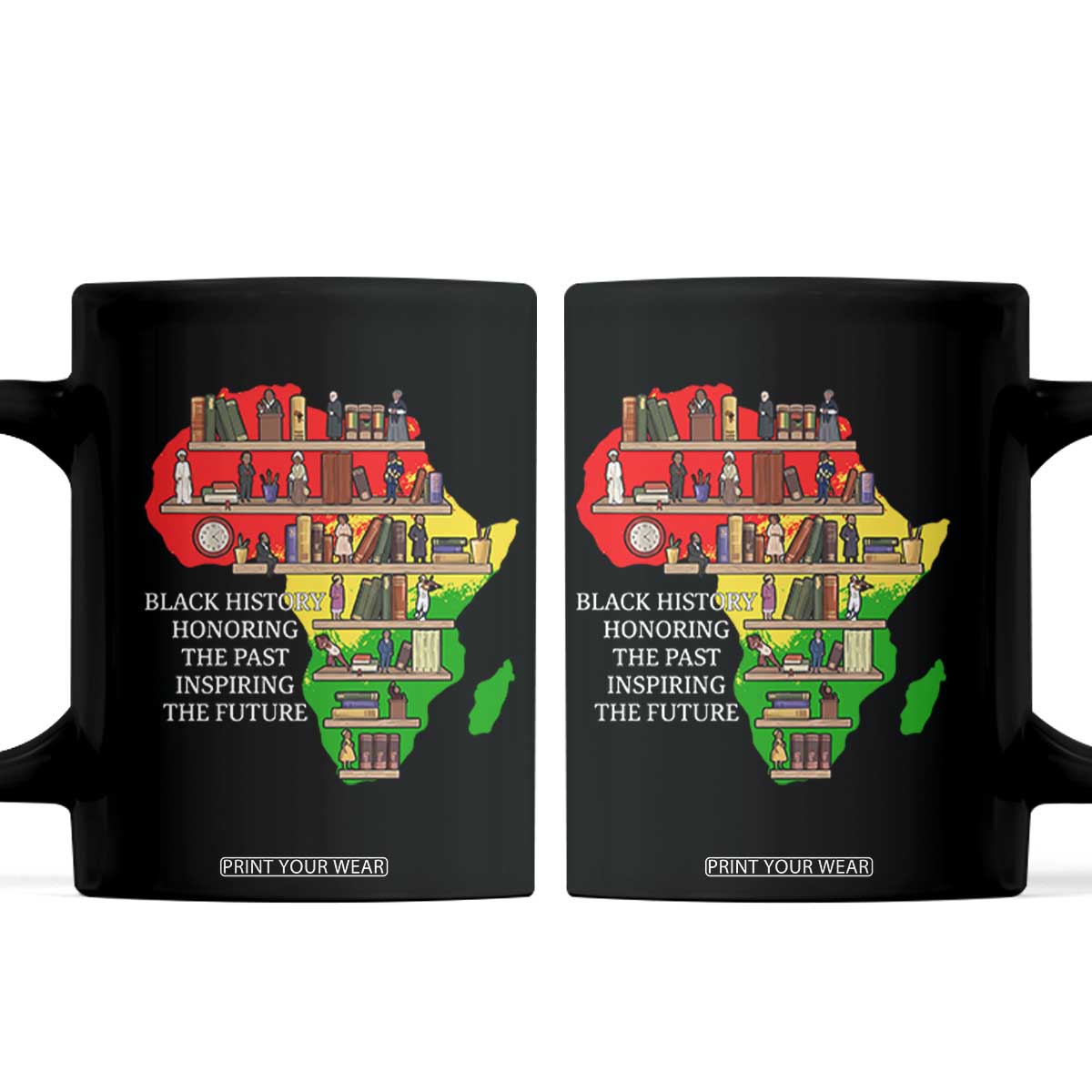 Black History Teacher Coffee Mug Black History Honoring The Past Inspiring The Future TS14 Black Print Your Wear