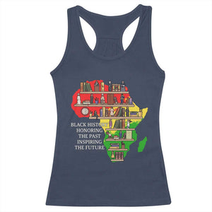Black History Teacher Racerback Tank Top Black History Honoring The Past Inspiring The Future TS14 Navy Print Your Wear