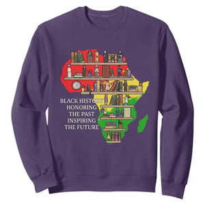 Black History Teacher Sweatshirt Black History Honoring The Past Inspiring The Future TS14 Purple Print Your Wear
