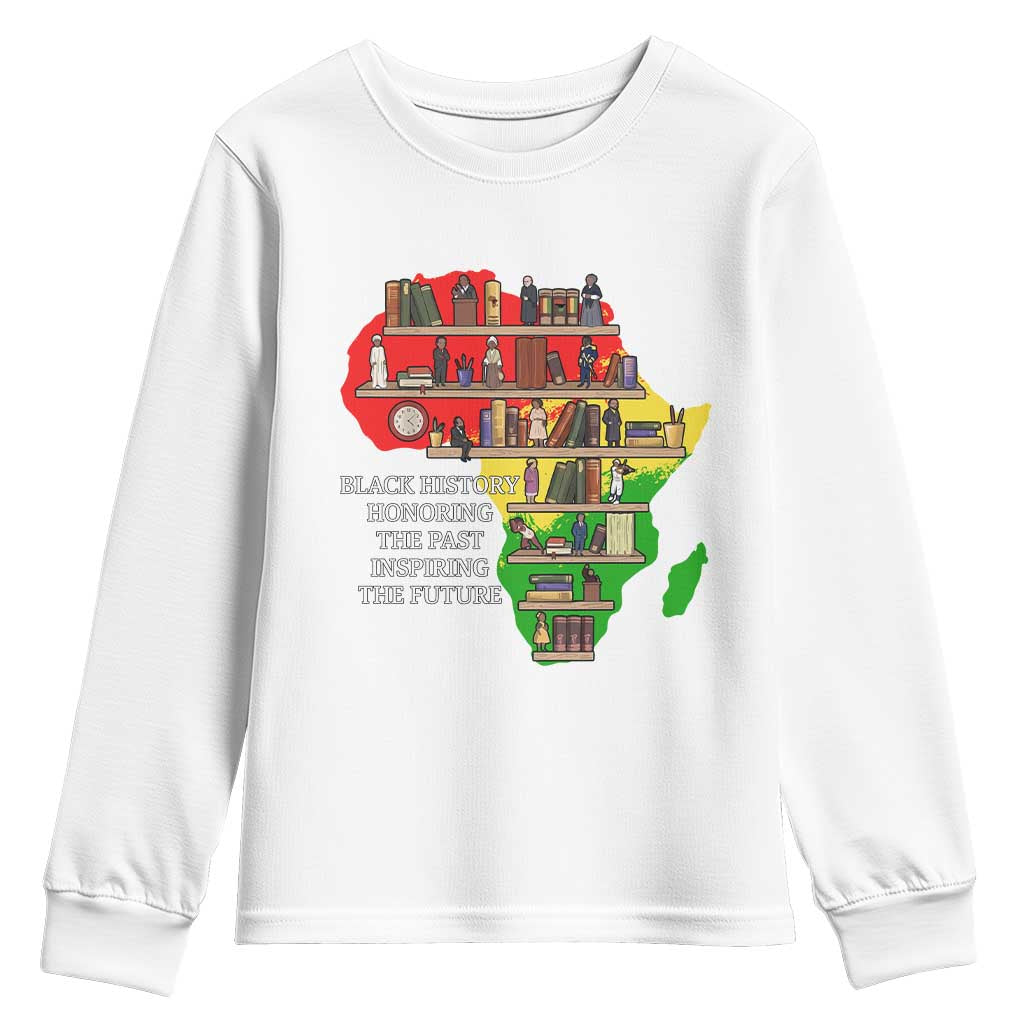 Black History Teacher Youth Sweatshirt Black History Honoring The Past Inspiring The Future TS14 White Print Your Wear