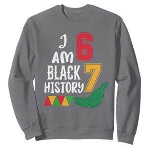 Funny Six Seven African American Sweatshirt Black History Month TS14 Charcoal Print Your Wear