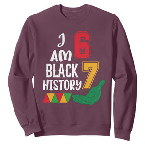 Funny Six Seven African American Sweatshirt Black History Month TS14 Maroon Print Your Wear