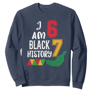 Funny Six Seven African American Sweatshirt Black History Month TS14 Navy Print Your Wear