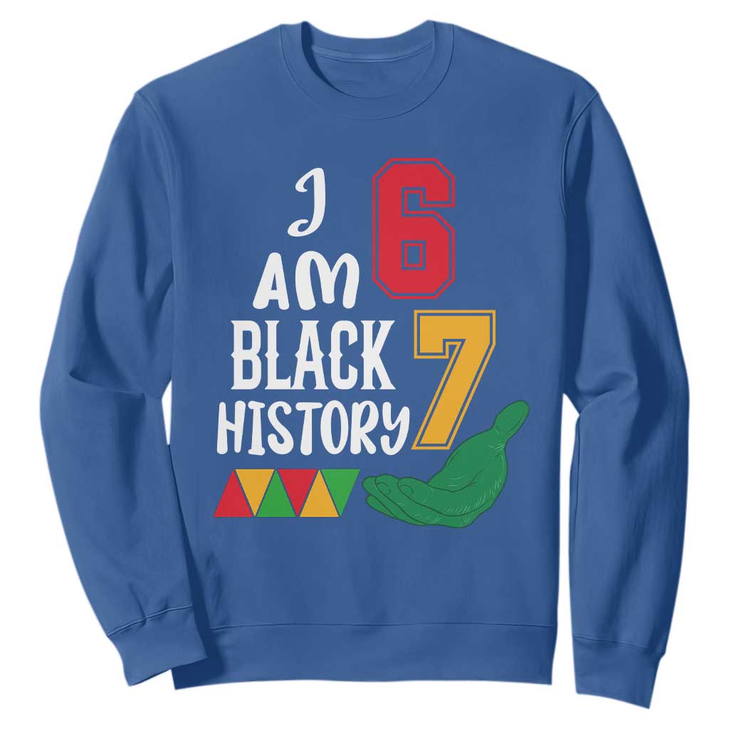 Funny Six Seven African American Sweatshirt Black History Month TS14 Royal Blue Print Your Wear