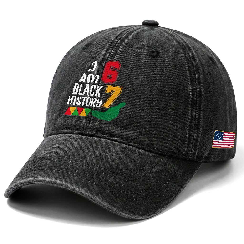 Funny Six Seven African American Washed Cotton Baseball Cap Black History Month TS14 Print Your Wear