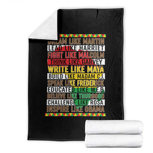 Black History Month Throw Blanket Dream Like Martin Lead Like Harriet TS14 Black Print Your Wear