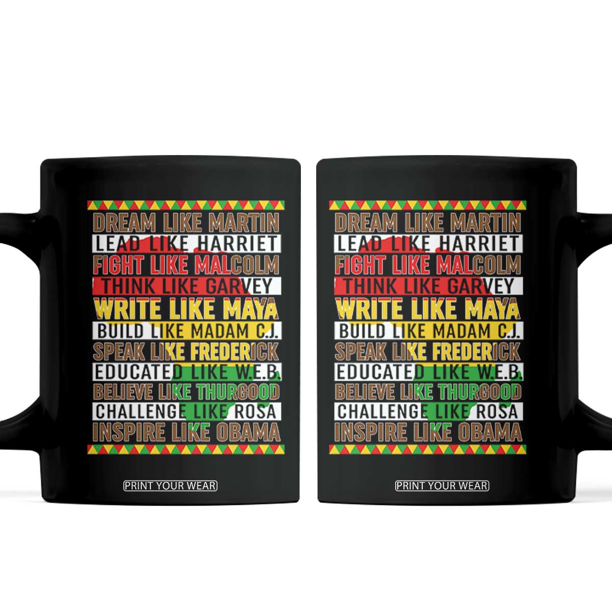 Black History Month Coffee Mug Dream Like Martin Lead Like Harriet TS14 Black Print Your Wear