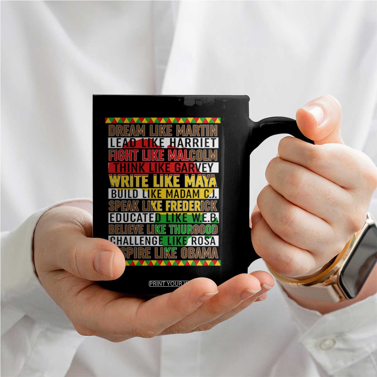 Black History Month Coffee Mug Dream Like Martin Lead Like Harriet TS14 Print Your Wear