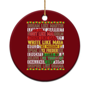 Black History Month Ceramic Ornament Dream Like Martin Lead Like Harriet TS14 1pc Red Print Your Wear