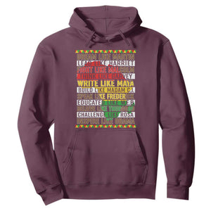 Black History Month Hoodie Dream Like Martin Lead Like Harriet TS14 Maroon Print Your Wear