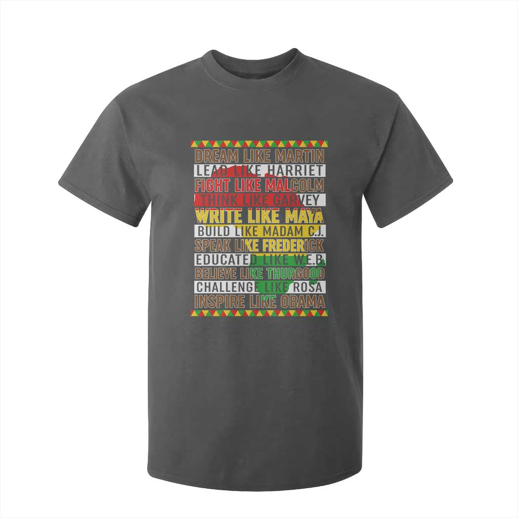 Black History Month T Shirt For Kid Dream Like Martin Lead Like Harriet TS14 Dark Heather Print Your Wear